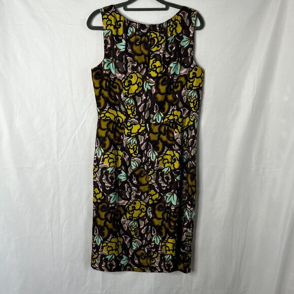 Milly of Ny Floral Print 100% Silk Sleeveless‎ Shift Dress Size 10 - Picture 5 of 11